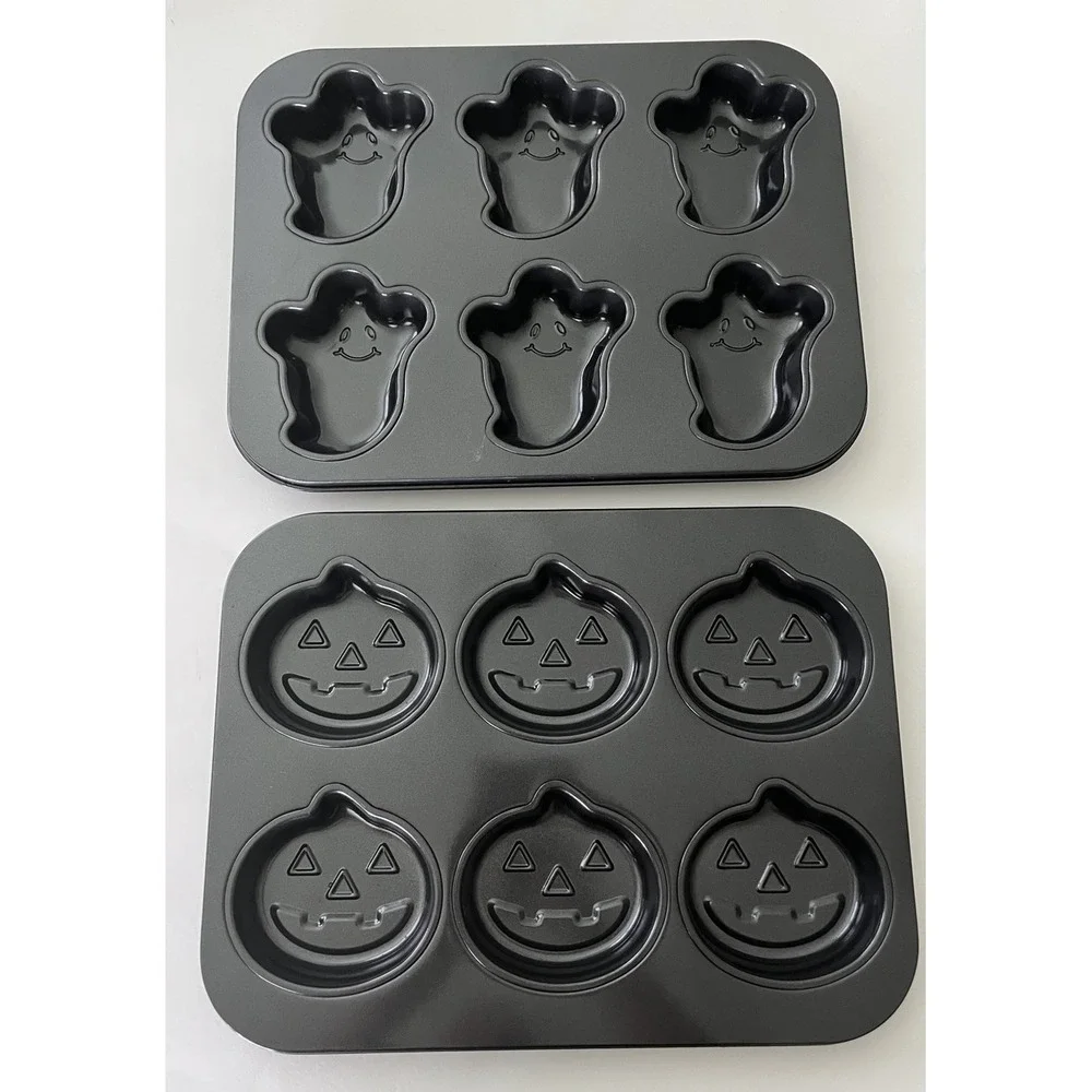 Halloween Baking Pans Molded Ghost Pumpkin Faces Candy Cake Nonstick‎ unbranded